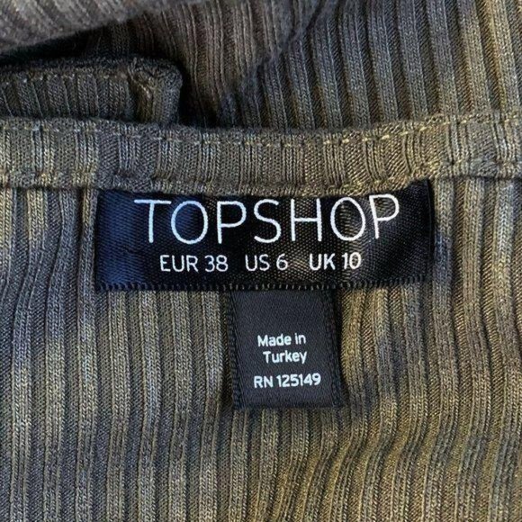 Topshop  Ribbed Button Up Tie Shoulders Mini Dress - Picture 9 of 10